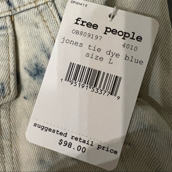 NWT! Free People Rumors Jones Tie Dye Blue Denim Jacket - Picture 6 of 10
